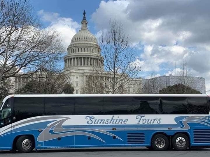 Bus Outside view of a sunshine tours bus