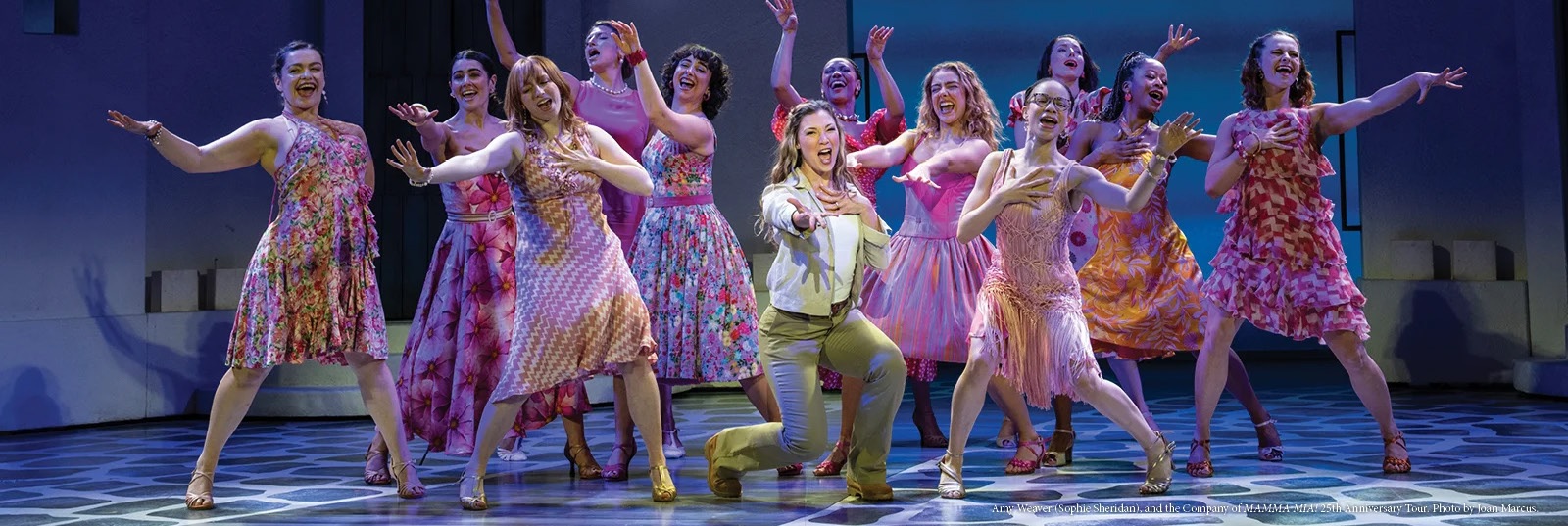 Mamma Mia cast on stage